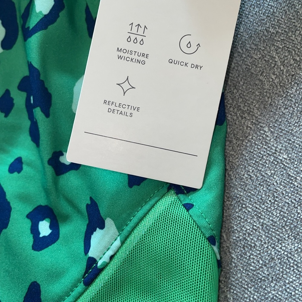 All In Motion Mid-Rise Running Shorts Green Leopard Print Run Shorts 3” - Picture 6 of 8